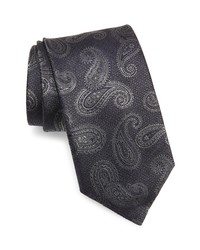 Canali Paisley Silk Tie In Silver At Nordstrom