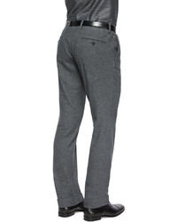 Hugo Boss Boss Flat Front Cotton Blend Trousers Gray