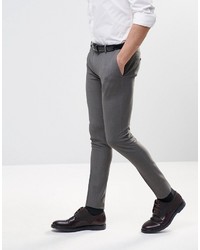 Asos Brand Extreme Super Skinny Smart Pants In Gray