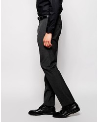 Asos Brand Slim Smart Pants In Charcoal