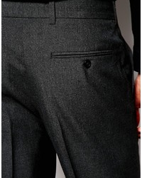 Asos Brand Slim Smart Pants In Charcoal