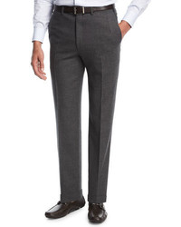 Brioni Flannel Flat Front Trousers