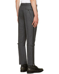 Alexander McQueen Grey Straps Zips Trousers
