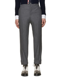 Thom Browne Grey Uncuffed Trousers