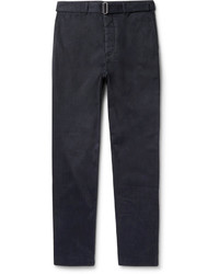 Officine Generale Julian Slim Fit Cotton And Ramie Blend Twill Trousers