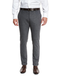 Giorgio Armani Melange Flat Front Trousers Gray