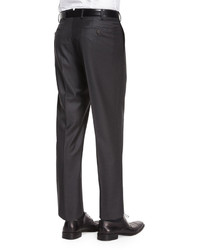 Zanella Parker Platinum Flat Front Super 150s Trousers Charcoal