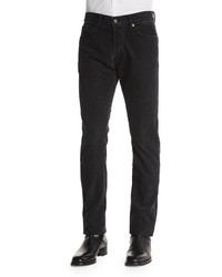 Tom Ford Regular Fit Washed Pinwale Corduroy Pants Charcoal