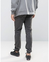 Asos Skinny Pants In Dark Gray Paper Touch Cotton Mix