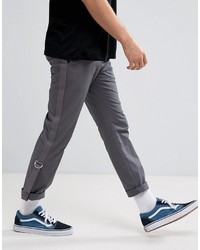Asos Slim Pants With Side Taping In Gray