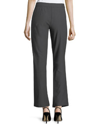 Eileen Fisher Washable Stretch Crepe Straight Leg Pants With Pocket