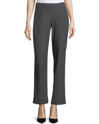 Eileen Fisher Washable Stretch Crepe Straight Leg Pants With Pocket