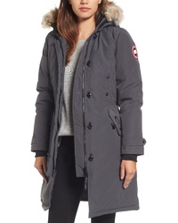 Canada Goose Kensington Slim Fit Down Parka With Genuine Coyote