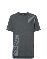 Charcoal Patchwork Crew-neck T-shirt
