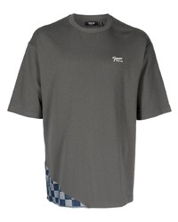 FIVE CM Checkerboard Patch Cotton T Shirt