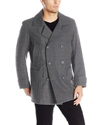 Andrew Marc Marc New York By Mulberry Wool Peacoat With Removable Bib