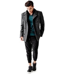 GUESS Bradley Peacoat With Removable Placket