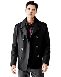 GUESS Bradley Peacoat With Removable Placket