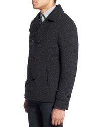 Slate & Stone Cameron Double Breasted Knit Wool Peacoat