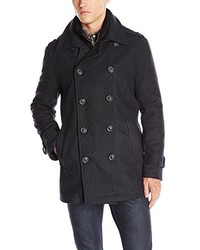 Andrew Marc Marc New York By Kerr Wool Peacoat With Microsuede Bib