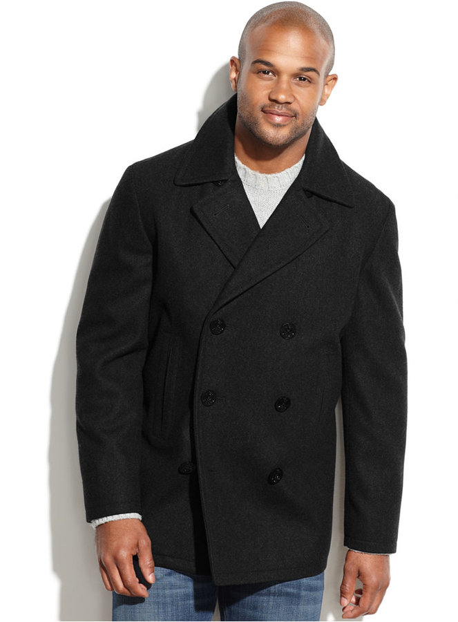 Nautica Wool Blend Pea Coat, $250 | Macy's | Lookastic