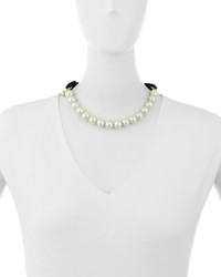 Lulu Frost Pearly Choker Necklace With Velvet Bow