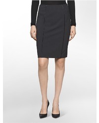 Calvin Klein Faux Leather Piped Pencil Skirt