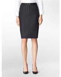 Calvin Klein Pinstripe Belted Pencil Suit Skirt