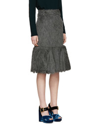 Prada Grey Alpaca Suri Pencil Skirt