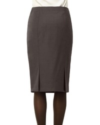 Max Studio Heather Stretch Wool High Waisted Pencil Skirt
