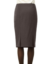 Max Studio Heather Stretch Wool High Waisted Pencil Skirt