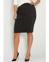 Maurices Plus Size Pencil Skirt With Elastic Waistband In Charcoal