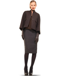 Max Studio Slim Wool Gabardine Skirt