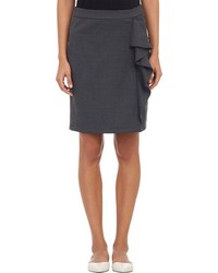 Barneys New York Ruffle Pencil Skirt Dark Grey Size 4