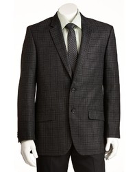 Haggar 1926 Originals Straight Fit Glen Plaid Charcoal Suit Jacket