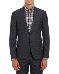 Brooklyn Tailors Plaid Two Button Sportcoat Black