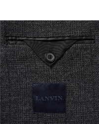 Lanvin Charcoal Unstructured Checked Wool Blazer