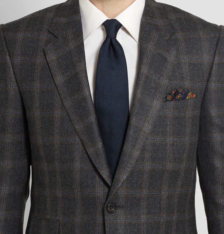 Kingsman Charcoal Brushed Wool Window Pane Checked Blazer, $319 | MR ...