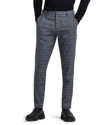 River Island Check Skinny Fit Dress Pants In Grey At Nordstrom