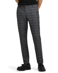 River Island Check Skinny Fit Suit Trousers In Dark Grey At Nordstrom