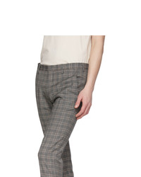 Paul Smith Grey Plaid Wool Slim Trousers