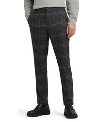 River Island Scale Check Slim Fit Dress Pants In Brown At Nordstrom
