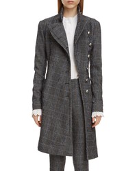 Chloé Plaid Stretch Wool Longline Jacket