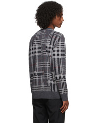 Burberry Black Grey Contrast Check Sweater