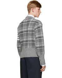 Thom Browne Grey Plaid Sweater