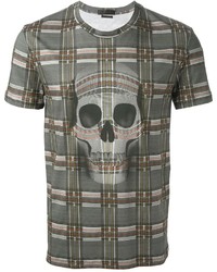 Alexander McQueen Checked Skull Print T Shirt