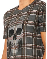 Alexander McQueen Check And Skull Print T Shirt