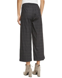 Eileen Fisher Fisher Project Plaid Wide Leg Cropped Pants
