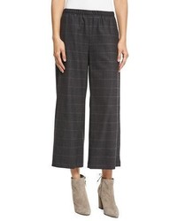 Eileen Fisher Fisher Project Plaid Wide Leg Cropped Pants