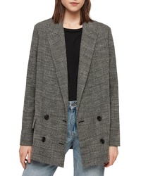 Charcoal Plaid Double Breasted Blazer